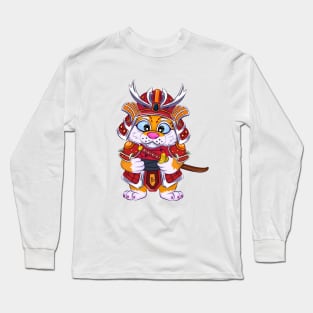 Cartoon Samurai Tiger. Long Sleeve T-Shirt